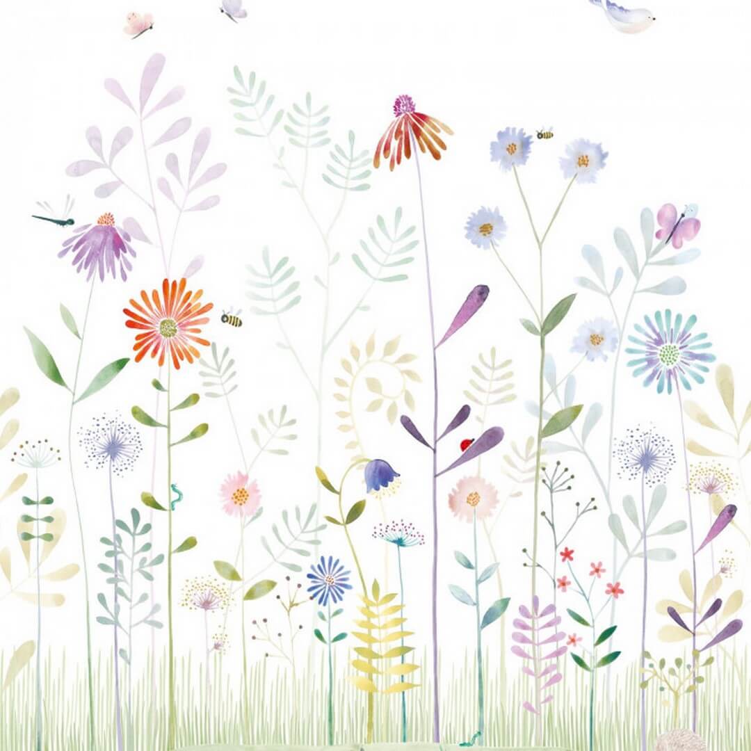 Mural polne kwiaty i ślimaki Casadeco OUAT 88287203 M The Garden Small World With Snail Once Upon A Time