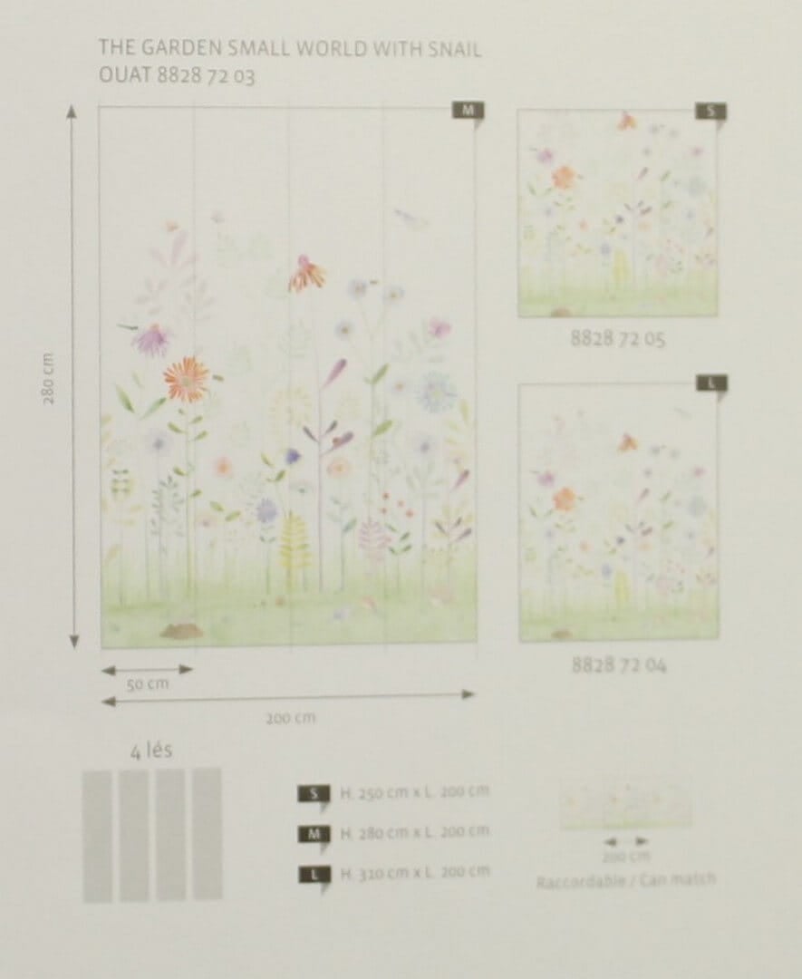 Mural polne kwiaty i ślimaki Casadeco OUAT 88287205 S The Garden Small World With Snail Once Upon A Time