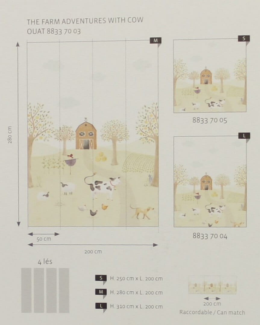 Mural farma z krowami Casadeco OUAT 88337004 L The Farm Adventures With Cow Once Upon A Time