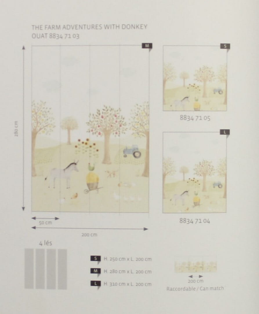 Mural farma z osiołkiem Casadeco OUAT 88347103 M The Farm Adventures With Donkey Once Upon A Time