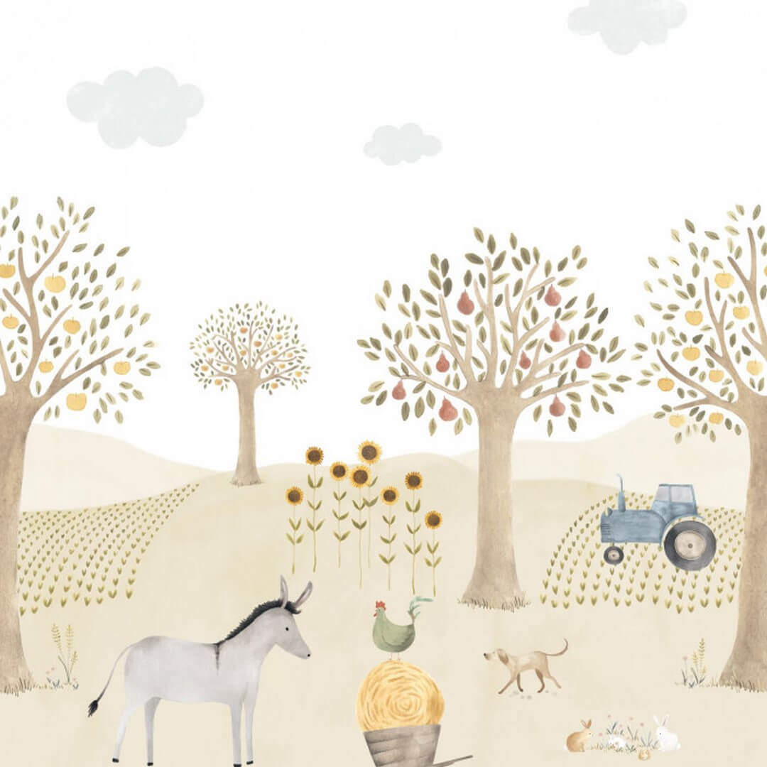 Mural farma z osiołkiem Casadeco OUAT 88347104 L The Farm Adventures With Donkey Once Upon A Time