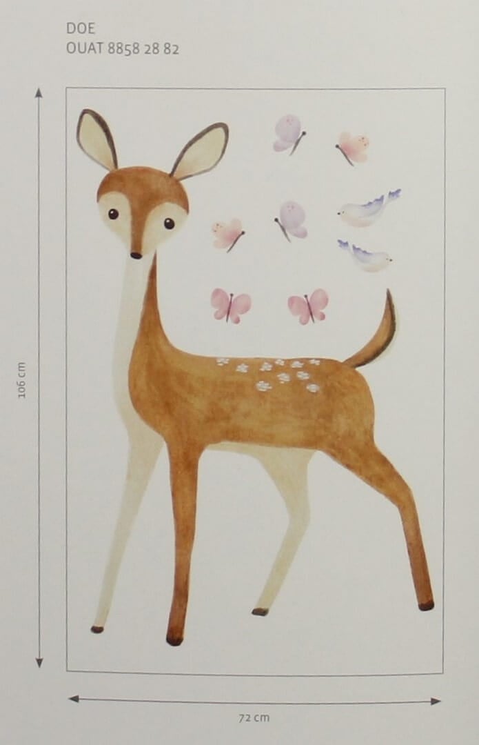 Dekoracje ścienne sarna i motyle Casadeco OUAT 88582882 Doe Once Upon A Time