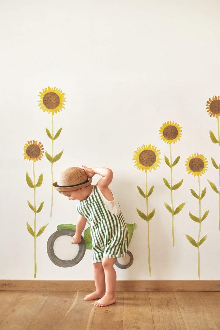 Dekoracje ścienne słoneczniki Casadeco OUAT 88602764 Sunflower Once Upon A Time