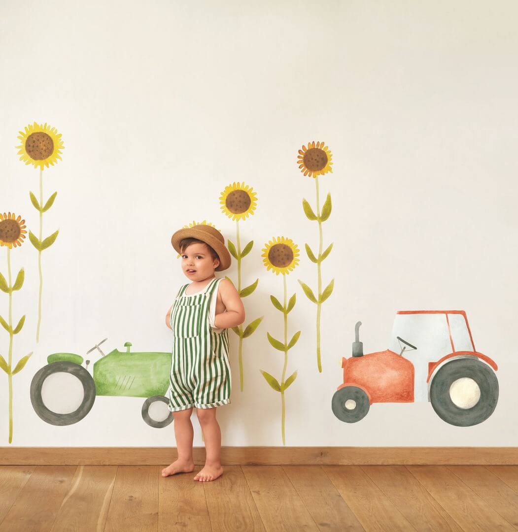 Dekoracja ścienna czerwony traktor Casadeco OUAT 88618617 Red Tractor Once Upon A Time