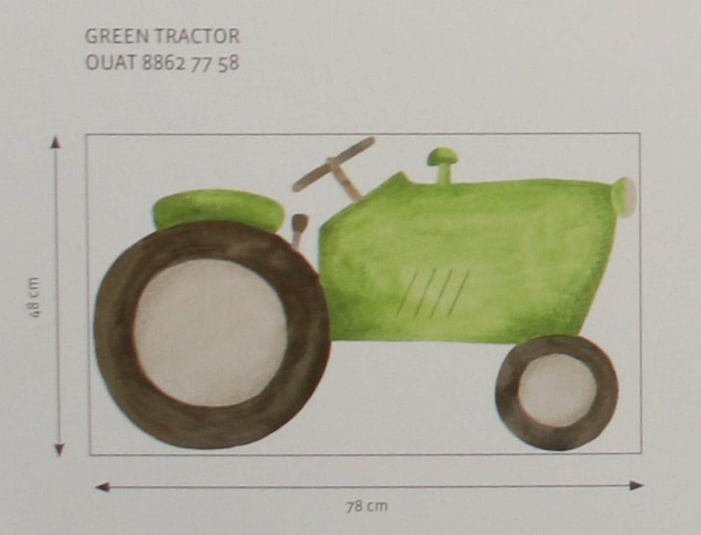 Dekoracja ścienna zielony traktor Casadeco OUAT 88627758 Green Tractor Once Upon A Time