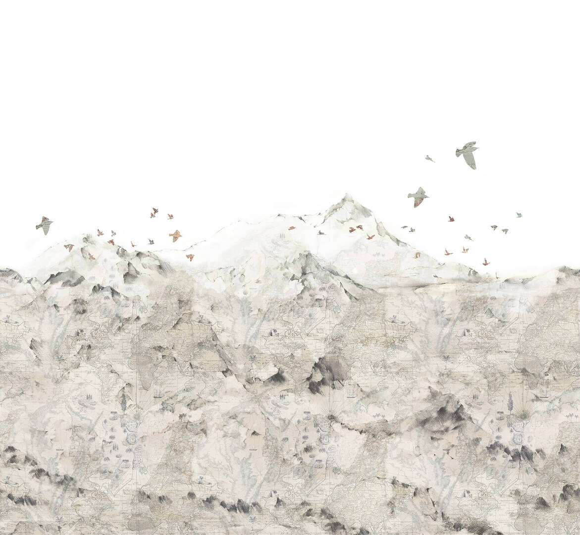 Fototapeta góry i mapy Rebel Walls R13871 Paper Mountains Rebel Favorites