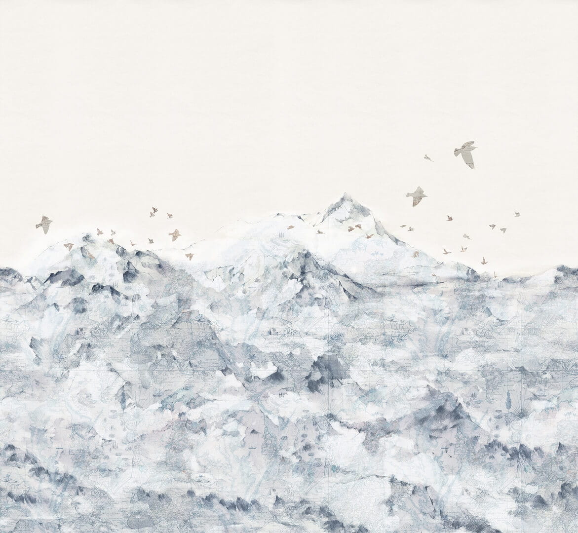 Fototapeta góry i mapy Rebel Walls R13872 Paper Mountains Blue Rebel Favorites