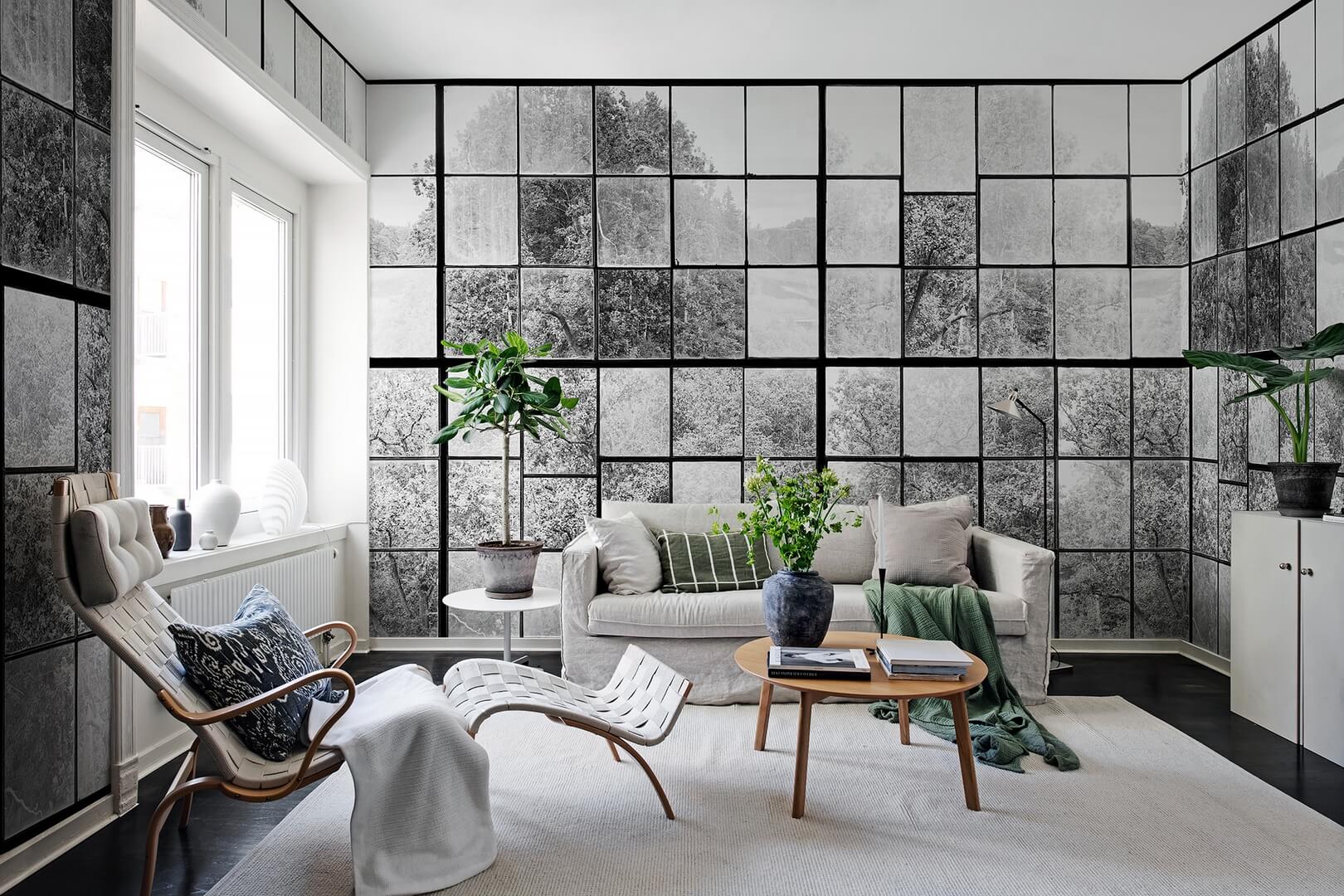 Fototapeta okna fabryki Rebel Walls R14382 Factory Window Graphite Rebel Favorites