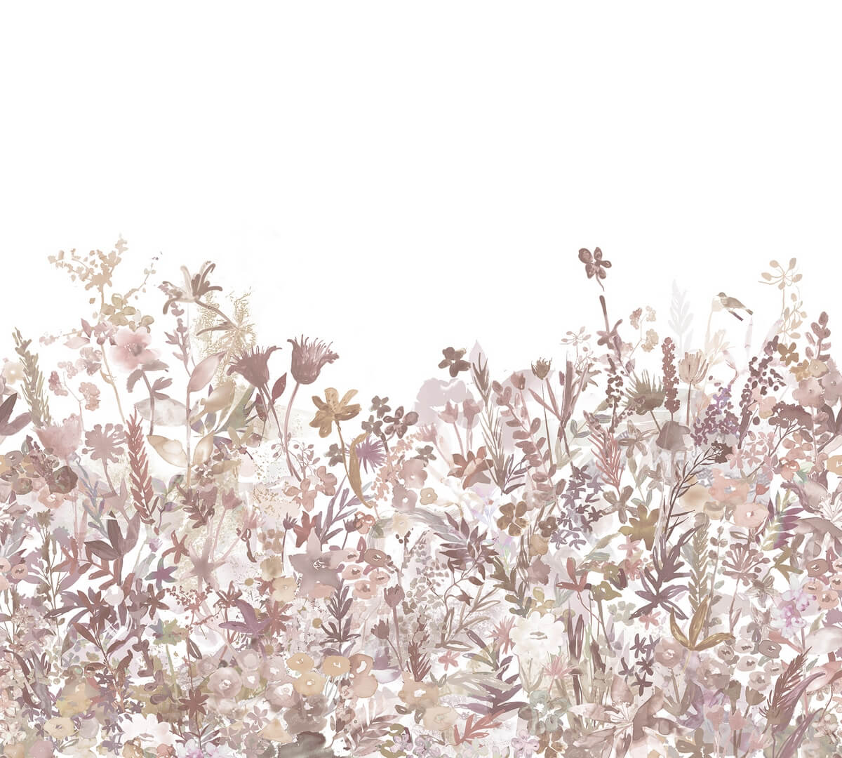 Fototapeta łąka Rebel Walls R14533 May Meadow Dusty Pink Rebel Favorites