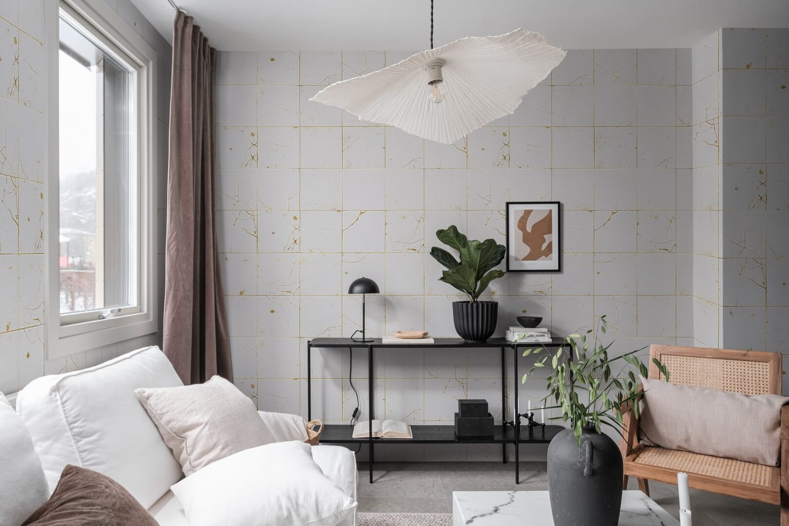 Fototapeta płytki Rebel Walls R19296 Kintsugi Pearl Imperfections