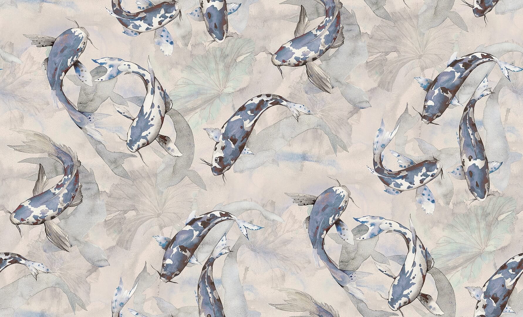 Fototapeta ryby Koi Rebel Walls R19302 Koi Blue Imperfections