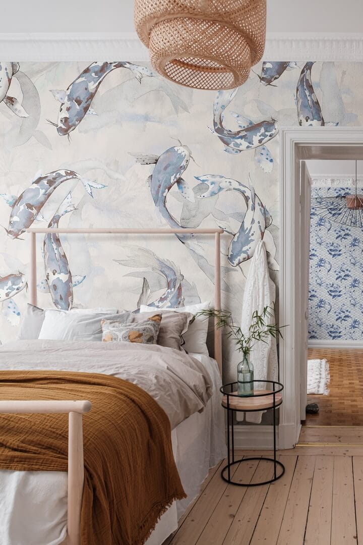 Fototapeta ryby Koi Rebel Walls R19302 Koi Blue Imperfections