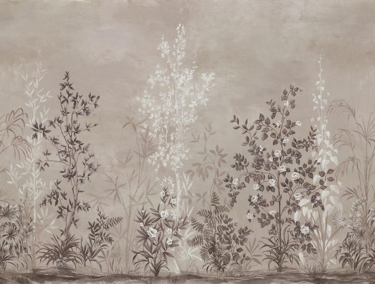 Fototapeta ogród Chinoiserie Rebel Walls R19303 Chinoiserie Haze Sand Imperfections