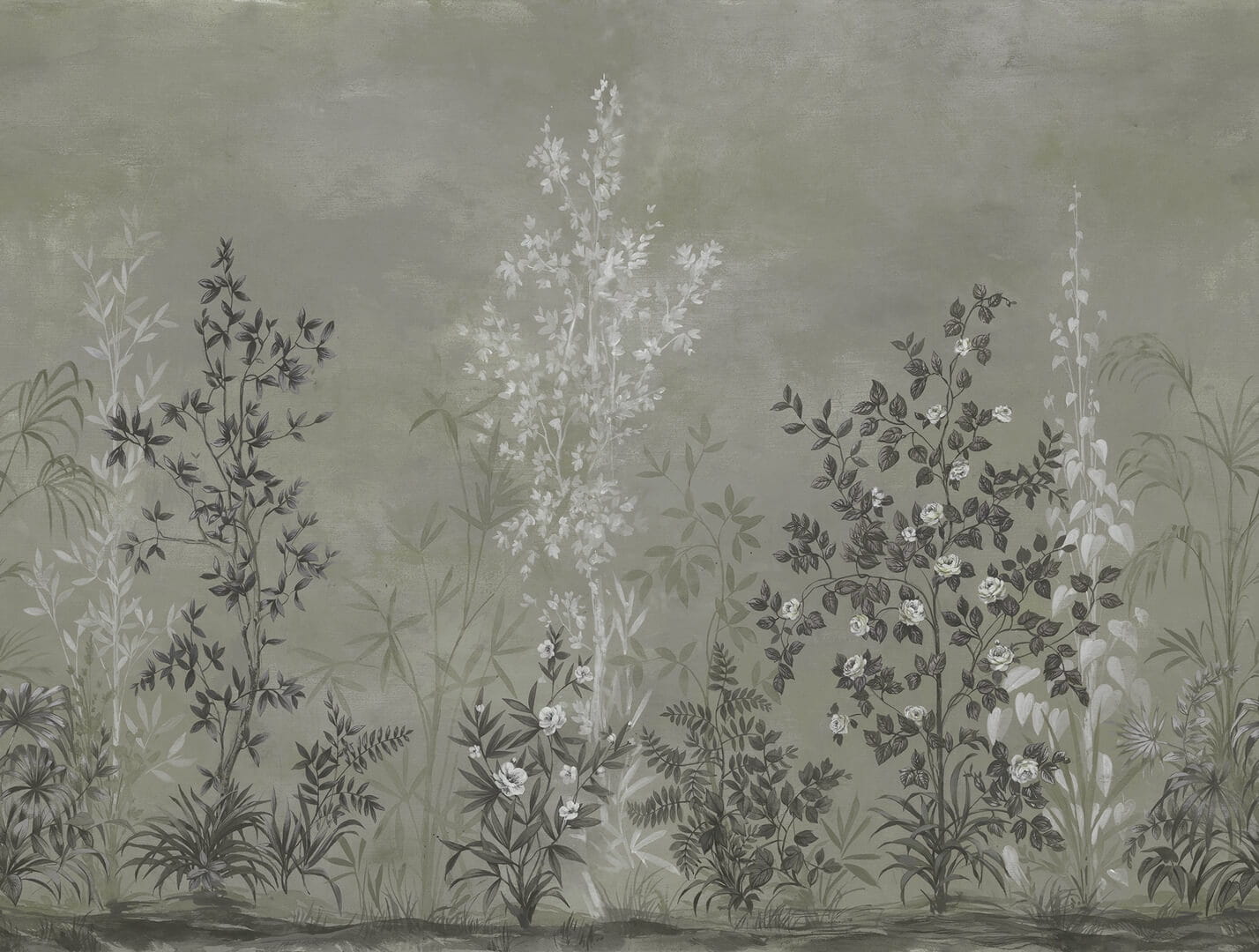 Fototapeta ogród Chinoiserie Rebel Walls R19305 Chinoiserie Haze Green Imperfections