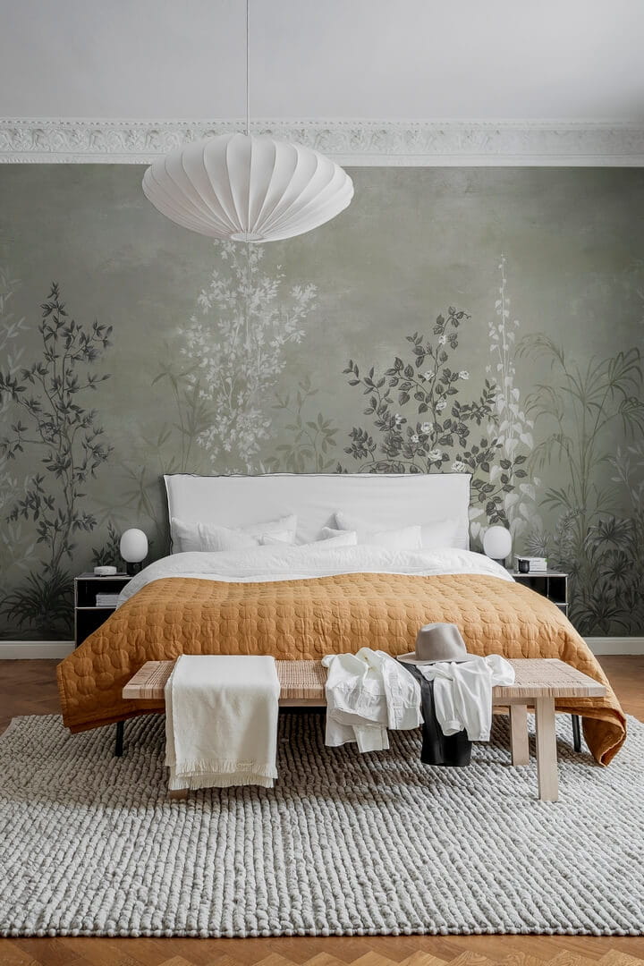 Fototapeta ogród Chinoiserie Rebel Walls R19305 Chinoiserie Haze Green Imperfections