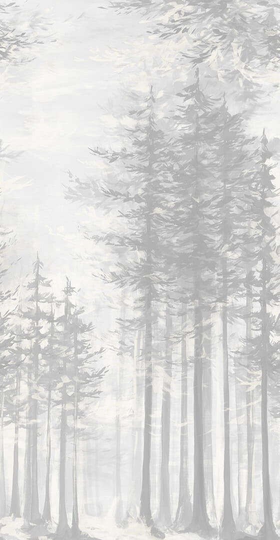Fototapeta las sosnowy Rebel Walls R19314 Daybreak Pearl Imperfections