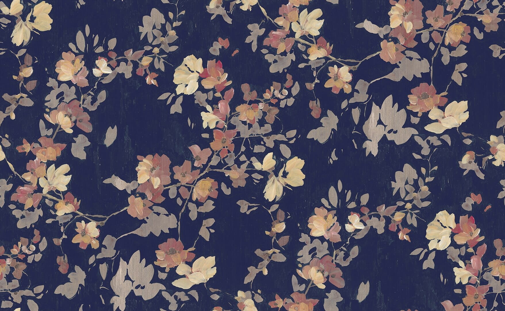 Fototapeta kwiaty Rebel Walls R19323 Blooming Garden Dark Blue Imperfections