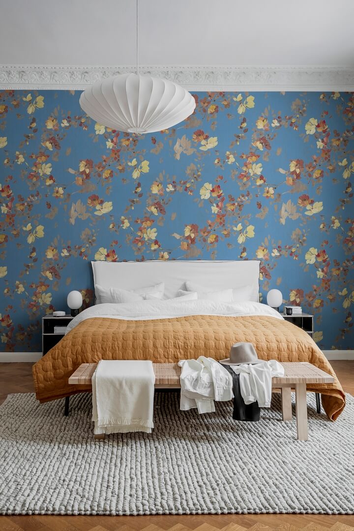 Fototapeta kwiaty Rebel Walls R19324 Blooming Garden Turquoise Imperfections