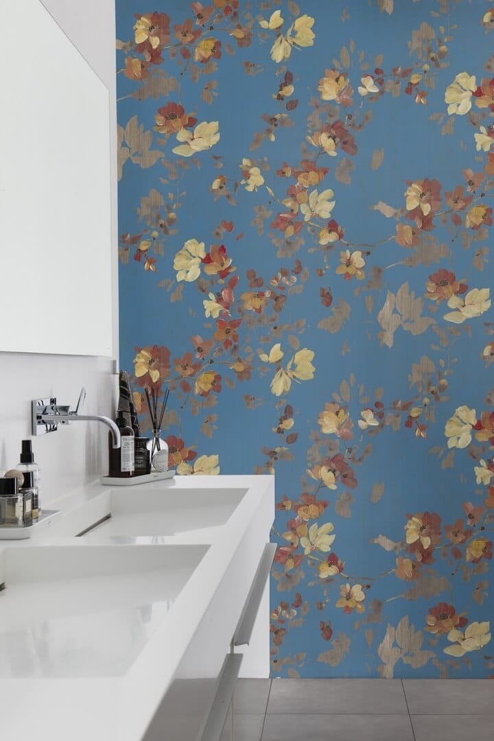 Fototapeta kwiaty Rebel Walls R19324 Blooming Garden Turquoise Imperfections