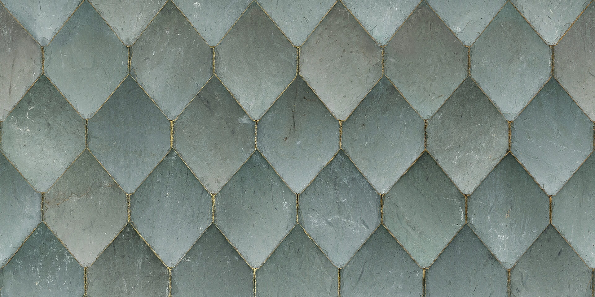 Fototapeta jak płytki ze złotą fugą Rebel Walls R19330 Osaka Tiles Emerald Imperfections