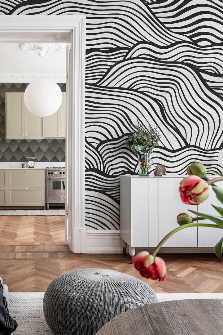 Fototapeta linie Rebel Walls R19334 Soft Clouds Graphite Imperfections