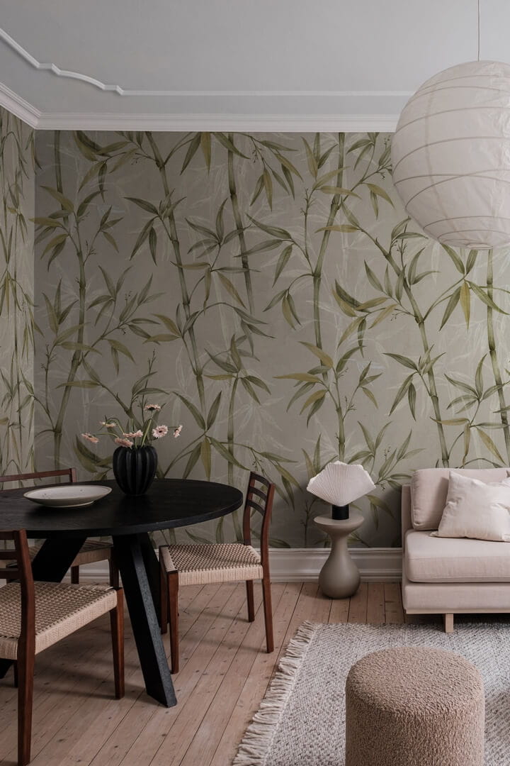 Fototapeta bambusowy ogród Rebel Walls R19338 Bamboo Garden Green Imperfections