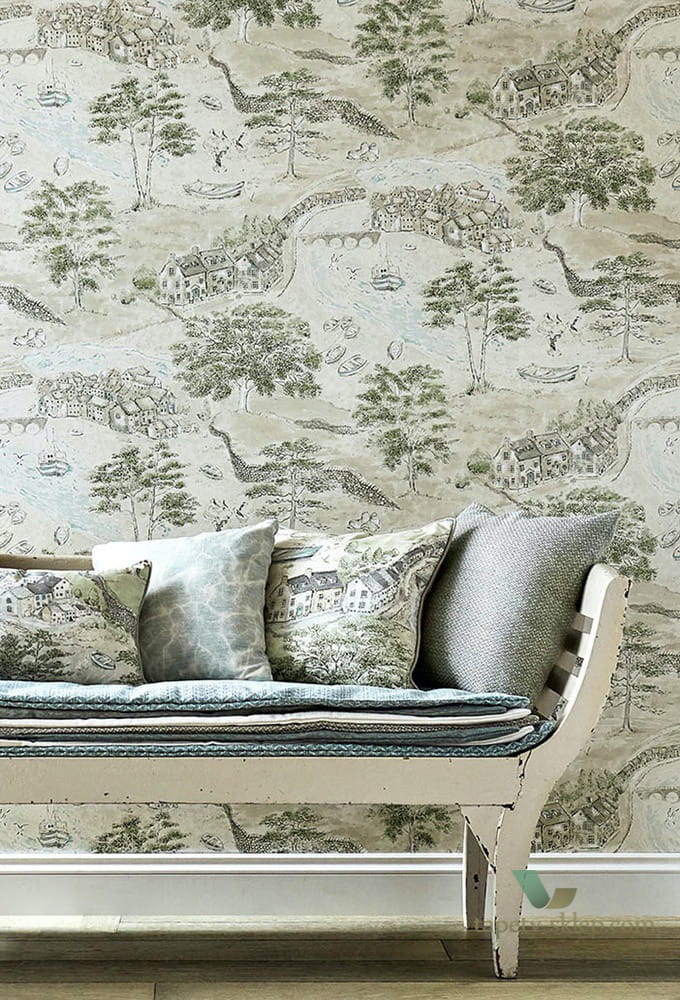 Tapeta Sanderson 216491 Sea Houses