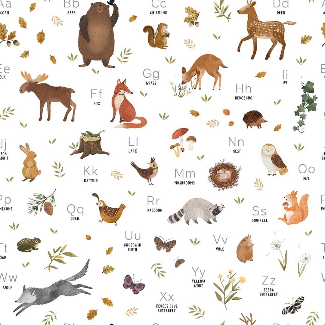 Tapeta leśny alfabet Lilipinso H0731 Forest ABC
