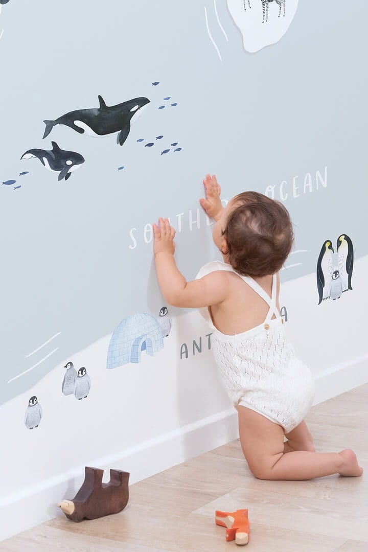 Mural mapa świata i zwierzęta Lilipinso H0719 Animals World Map