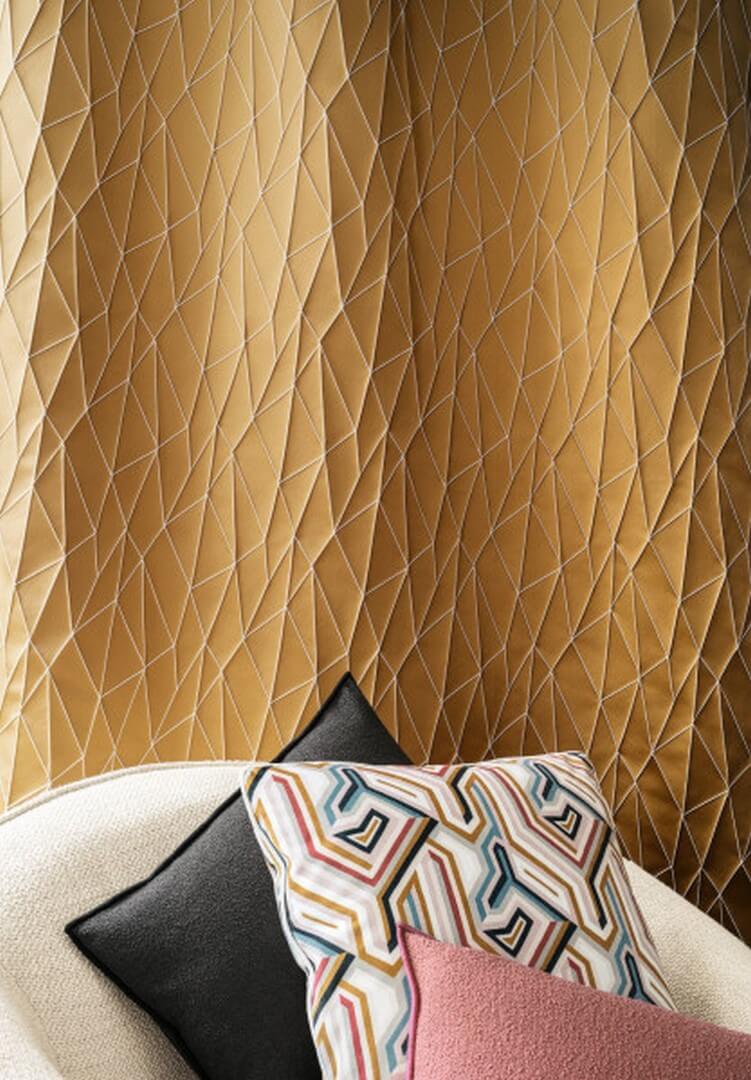 Tkanina welurowa geometryczna Camengo 30840374 Gugg Velvet Bilbao Velvet