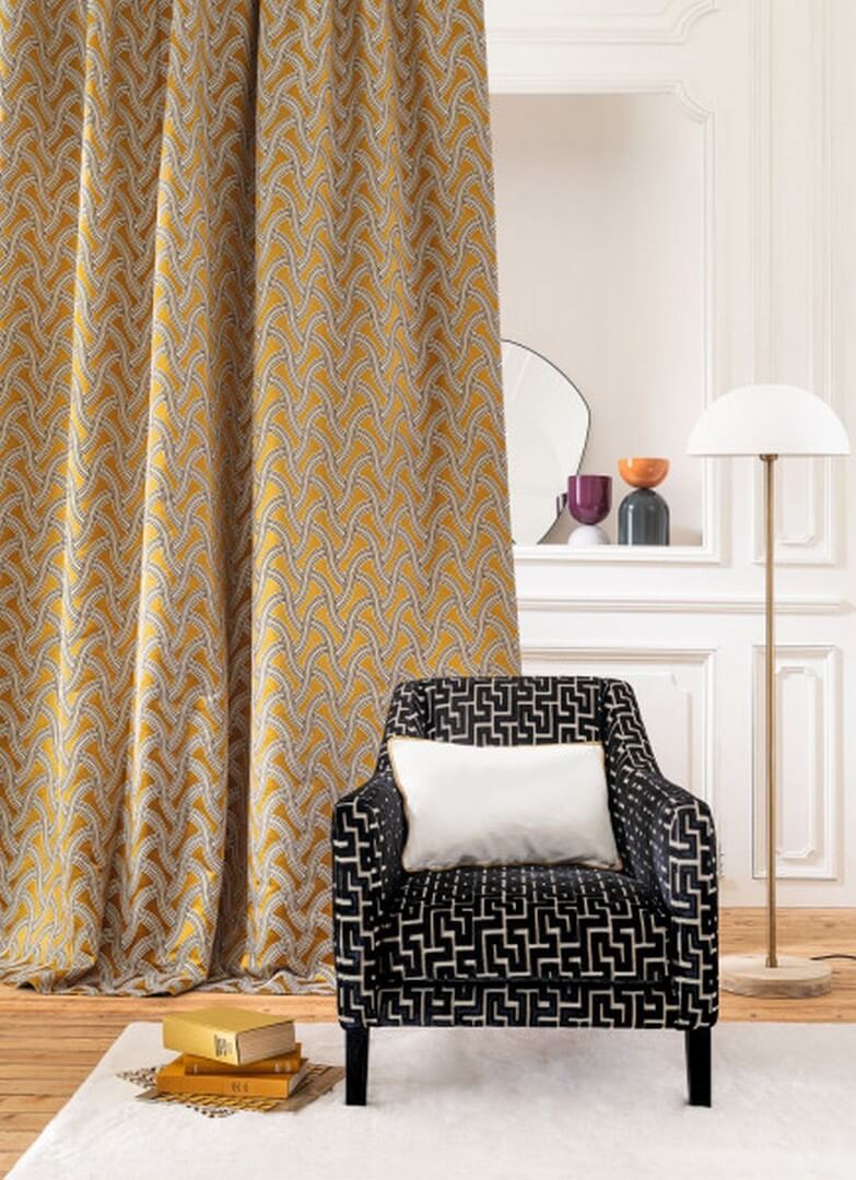 Tkanina aksamitny żakard labirynt Camengo 30920677 Biscaya Bilbao Velvet