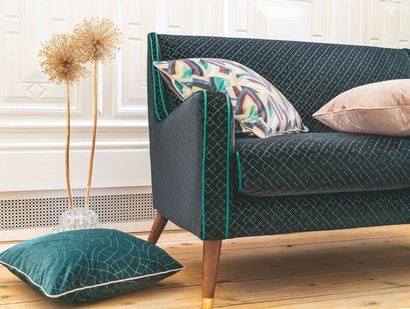 Tkanina welurowa z haftem Camengo 46800357 Brazilia Carioca