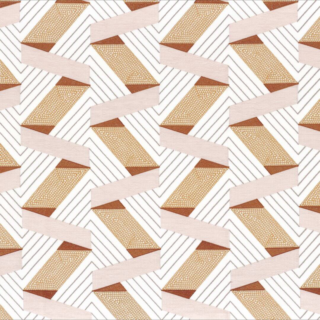 Tkanina z geometrycznym haftem Camengo 30220268 Bilbao
