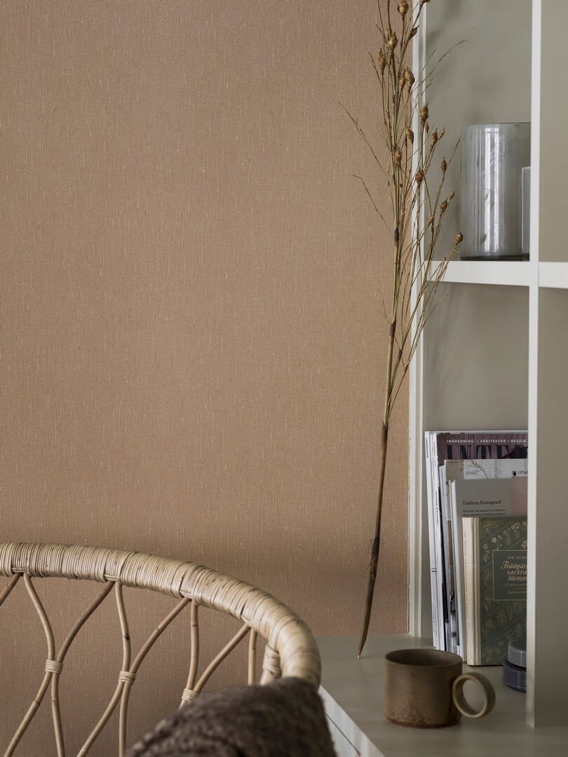 Tapeta jednokolorowa Boras Tapeter Terracotta Linen 4324 Linen II