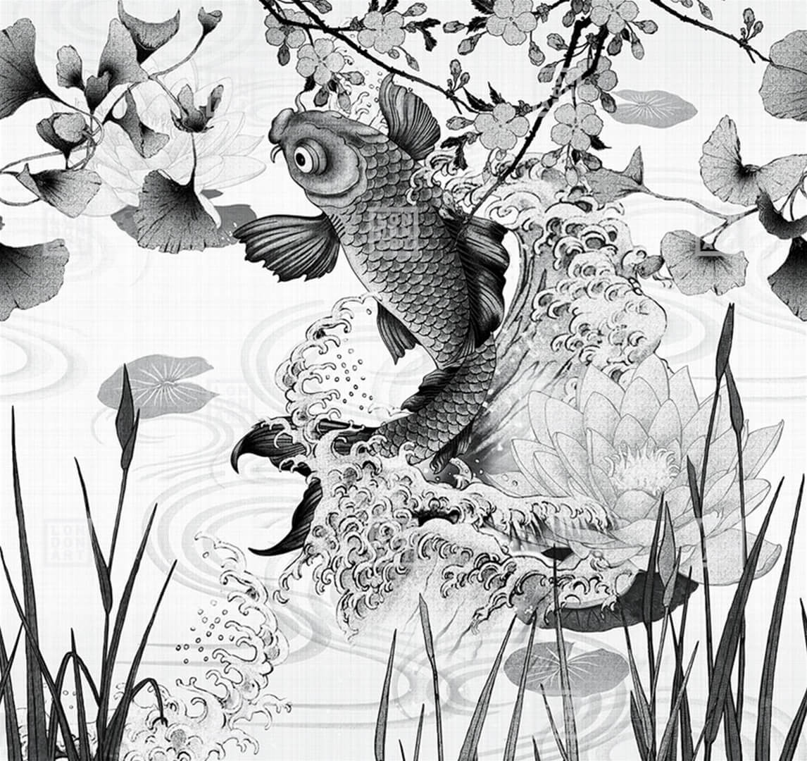 Fototapeta ryba koi London Art 17018-06 Koi Exclusive Wallpaper 2022 Iconic Re-Edition