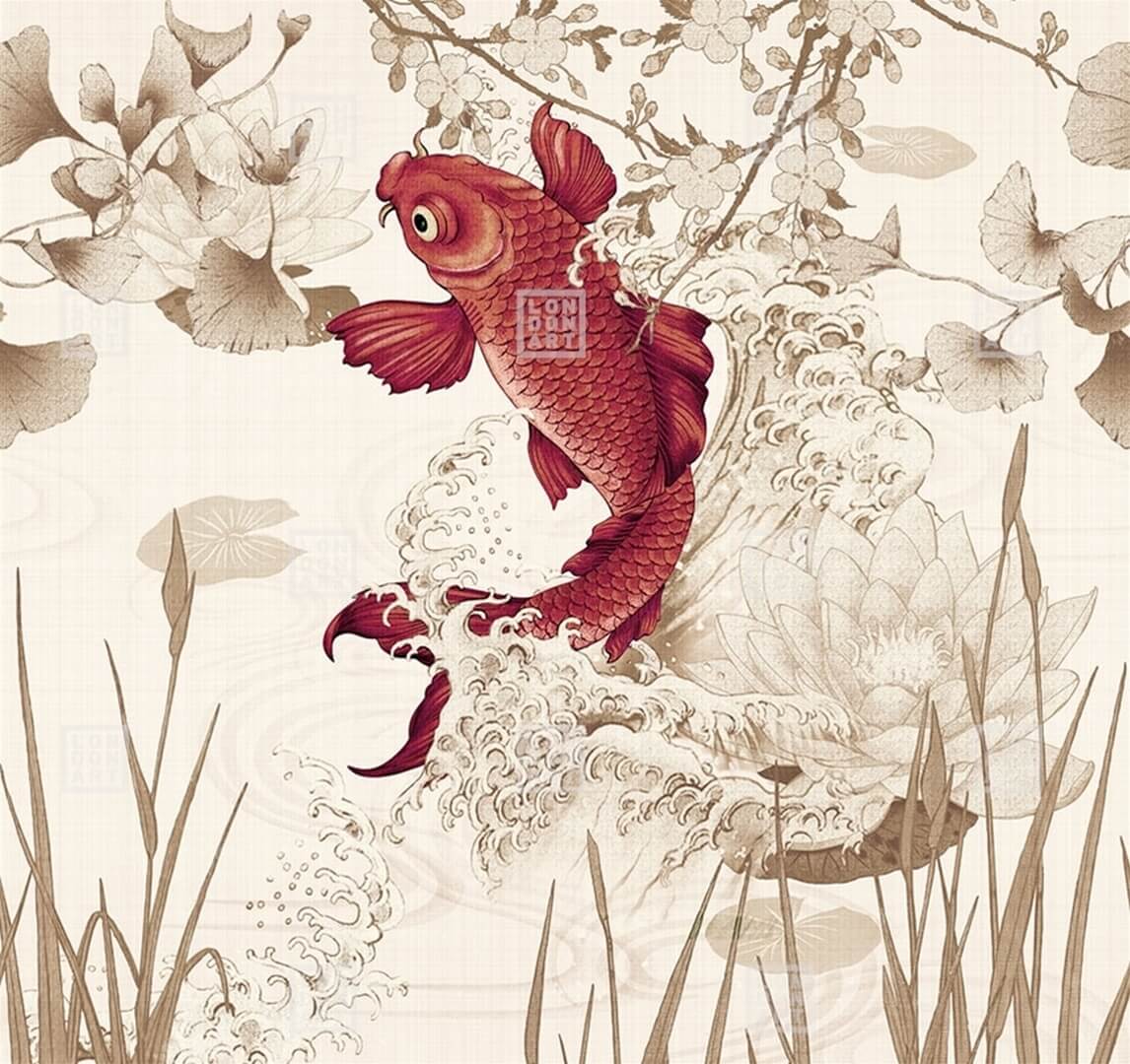 Fototapeta ryba koi London Art 17018-07 Koi Exclusive Wallpaper 2022 Iconic Re-Edition