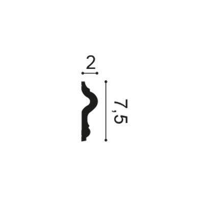 Listwa elastyczna ścienna PX202F Flex Orac Decor wys. 7,5 cm