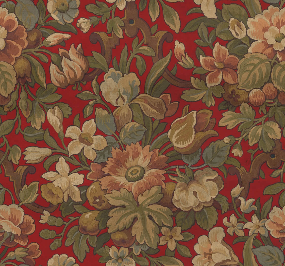 Fototapeta kwiaty vintage Rebel Walls R19242 Vintage Flora Velvet Vintage Brocade