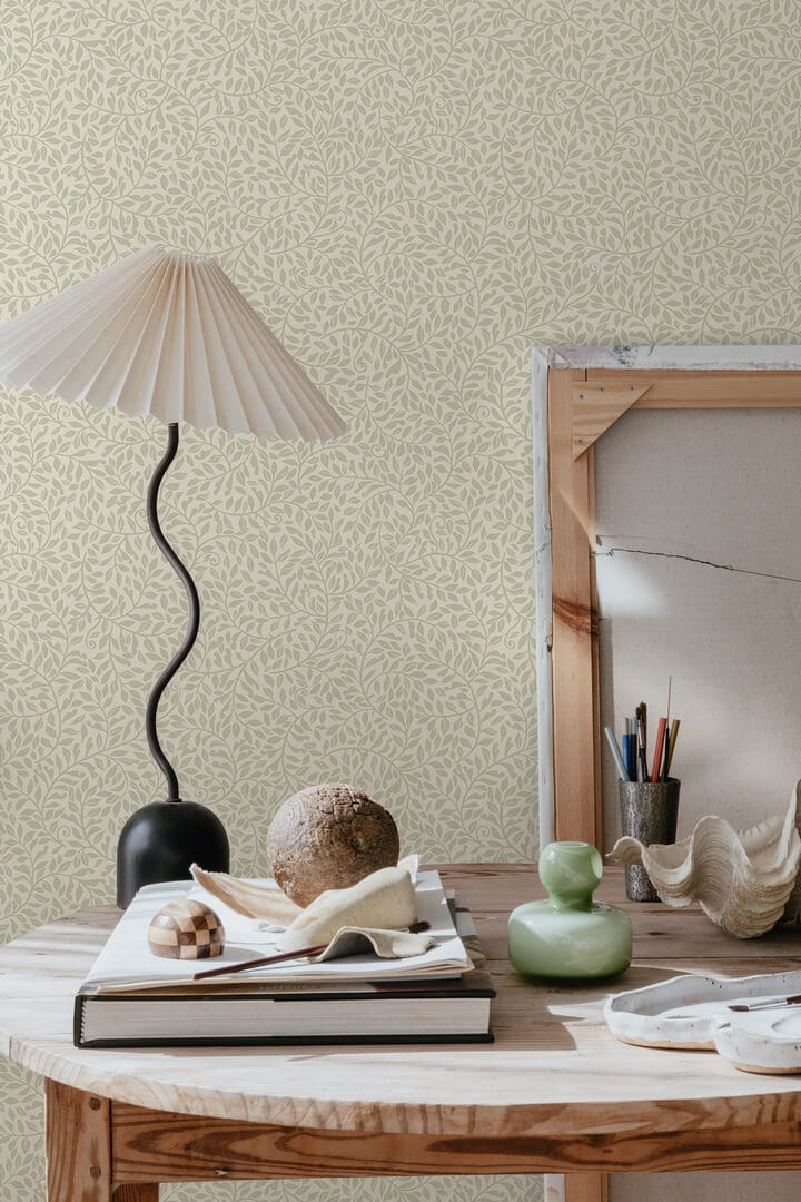 Tapeta liście Sandberg 425-18 Sigfrid Spring Green Villa Dalaro II