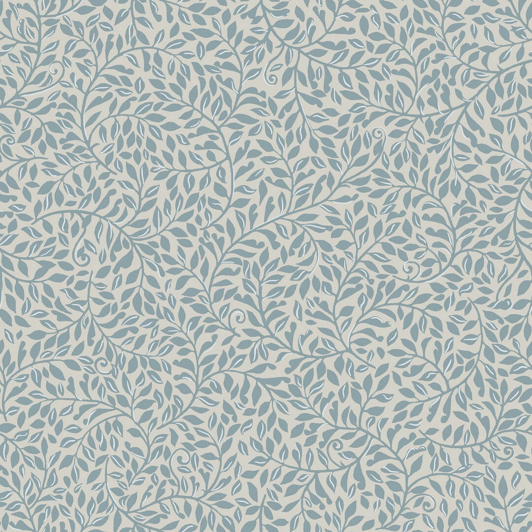 Tapeta liście Sandberg 425-46 Sigfrid Indigo Blue Villa Dalaro II