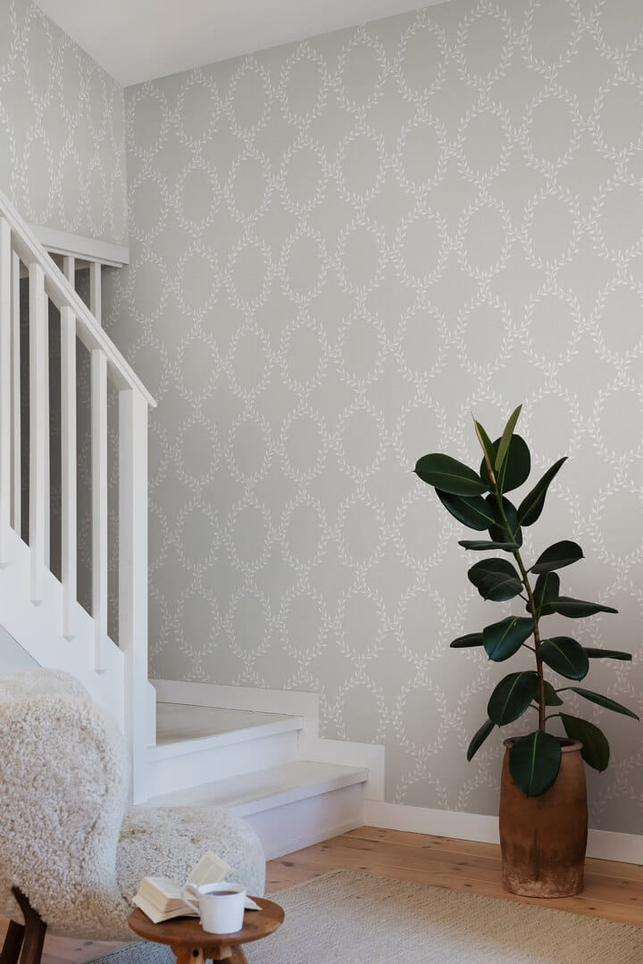 Tapeta roślinny treliaż Sandberg 503-41 Wilma Grey Villa Dalaro II