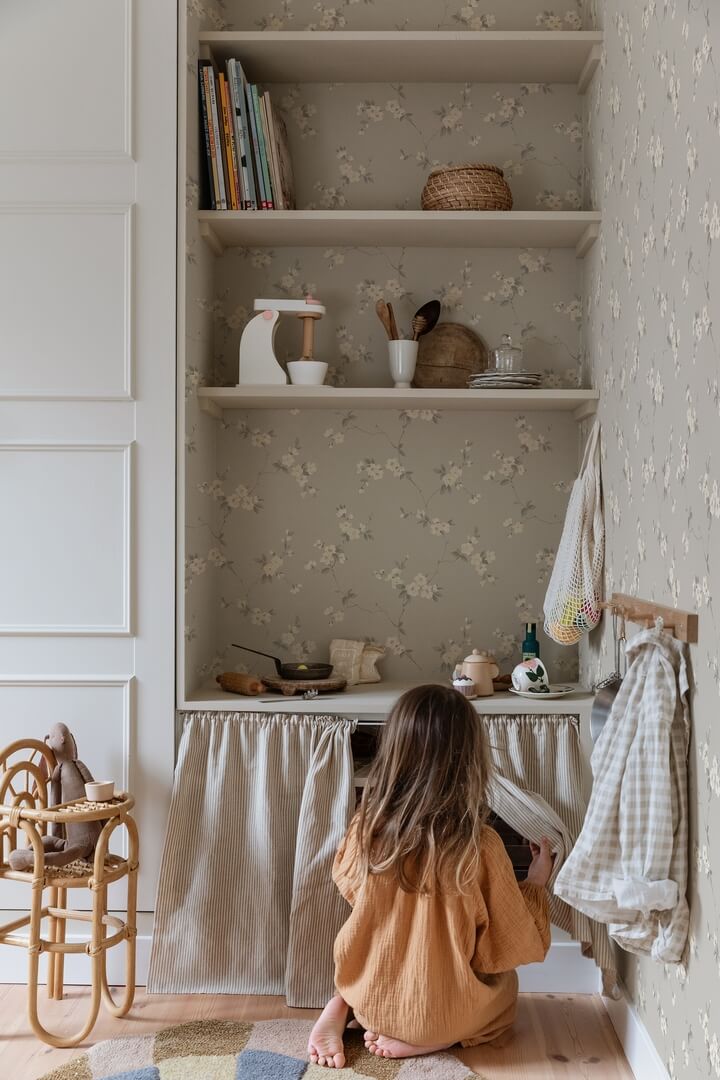 Tapeta kwitnąca jabłoń Sandberg S10187 Engla Mineral Grey Villa Dalaro II