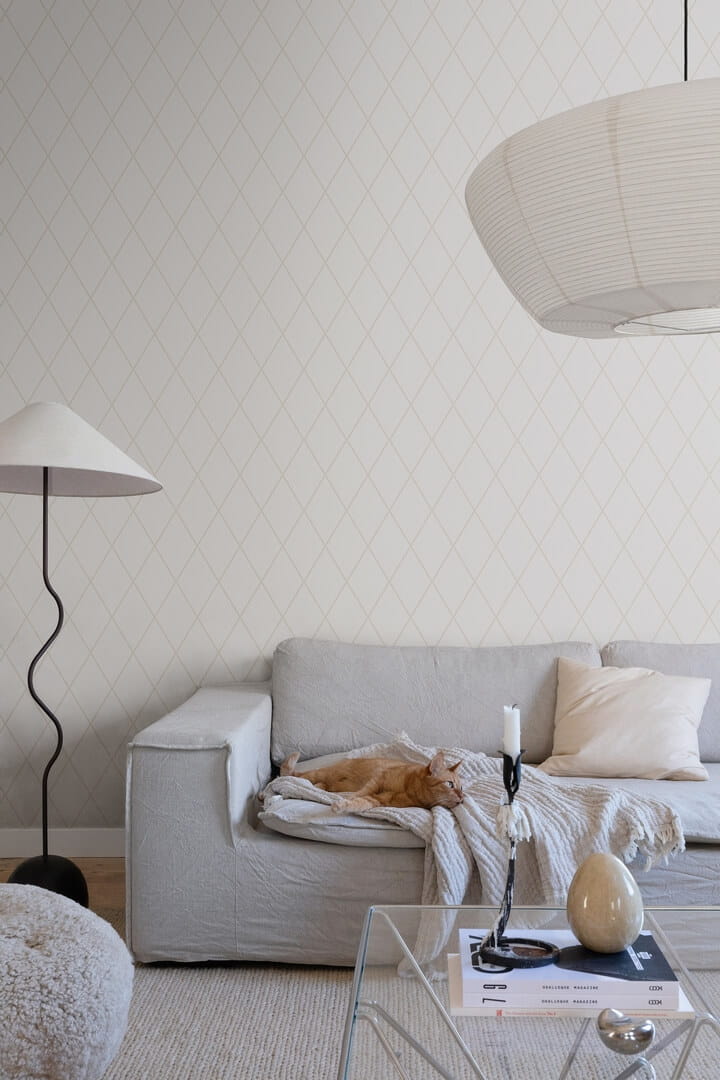 Tapeta kratownica Sandberg S10193 Gabriel Eggshell Villa Dalaro II