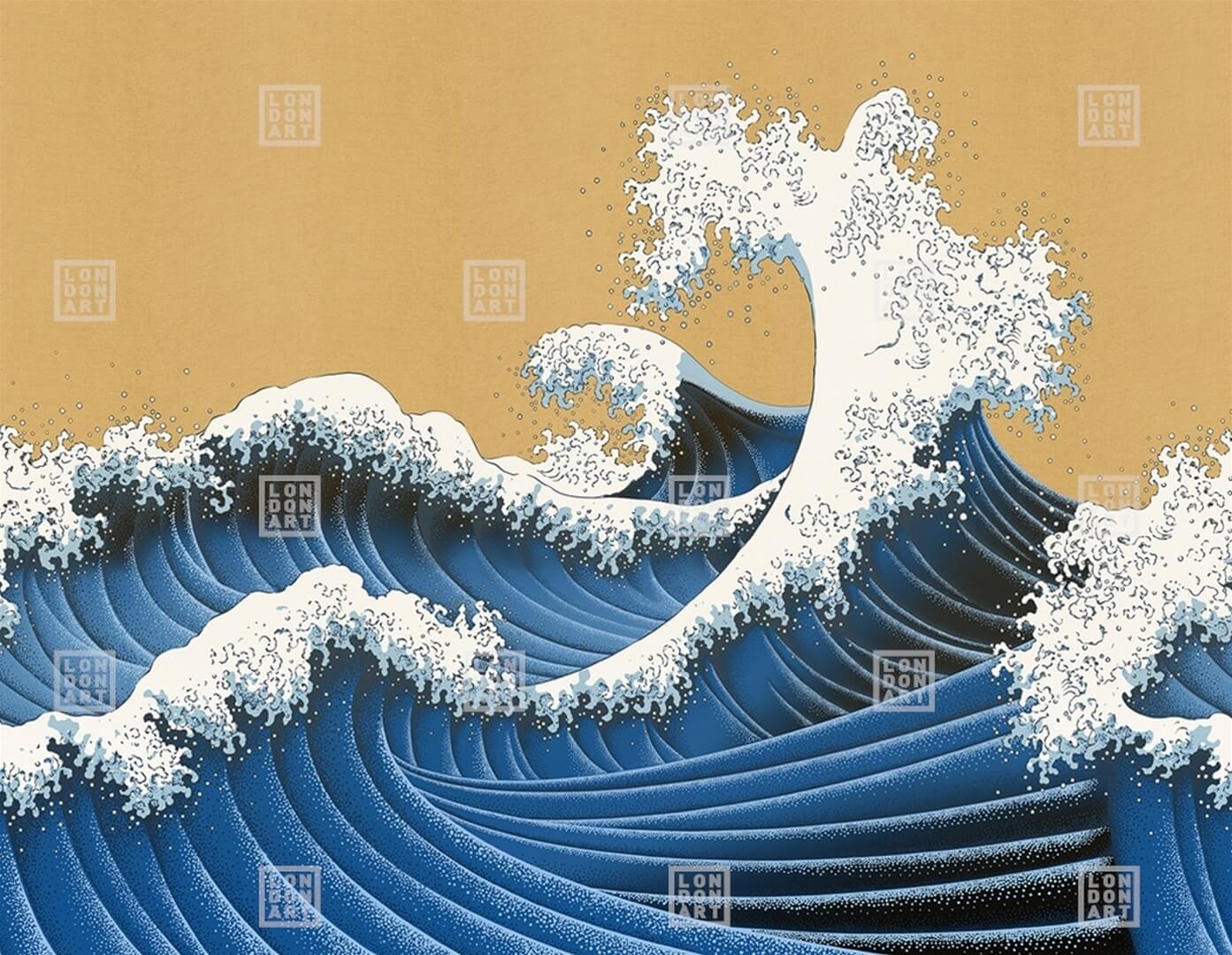 Fototapeta wzburzone fale London Art Furi KMN14 A Tale Books: Kimono