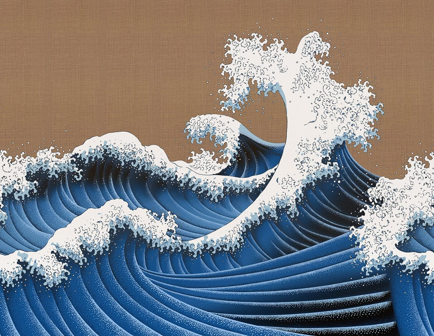 Fototapeta wzburzone fale London Art Furi KMN14 B Tale Books: Kimono