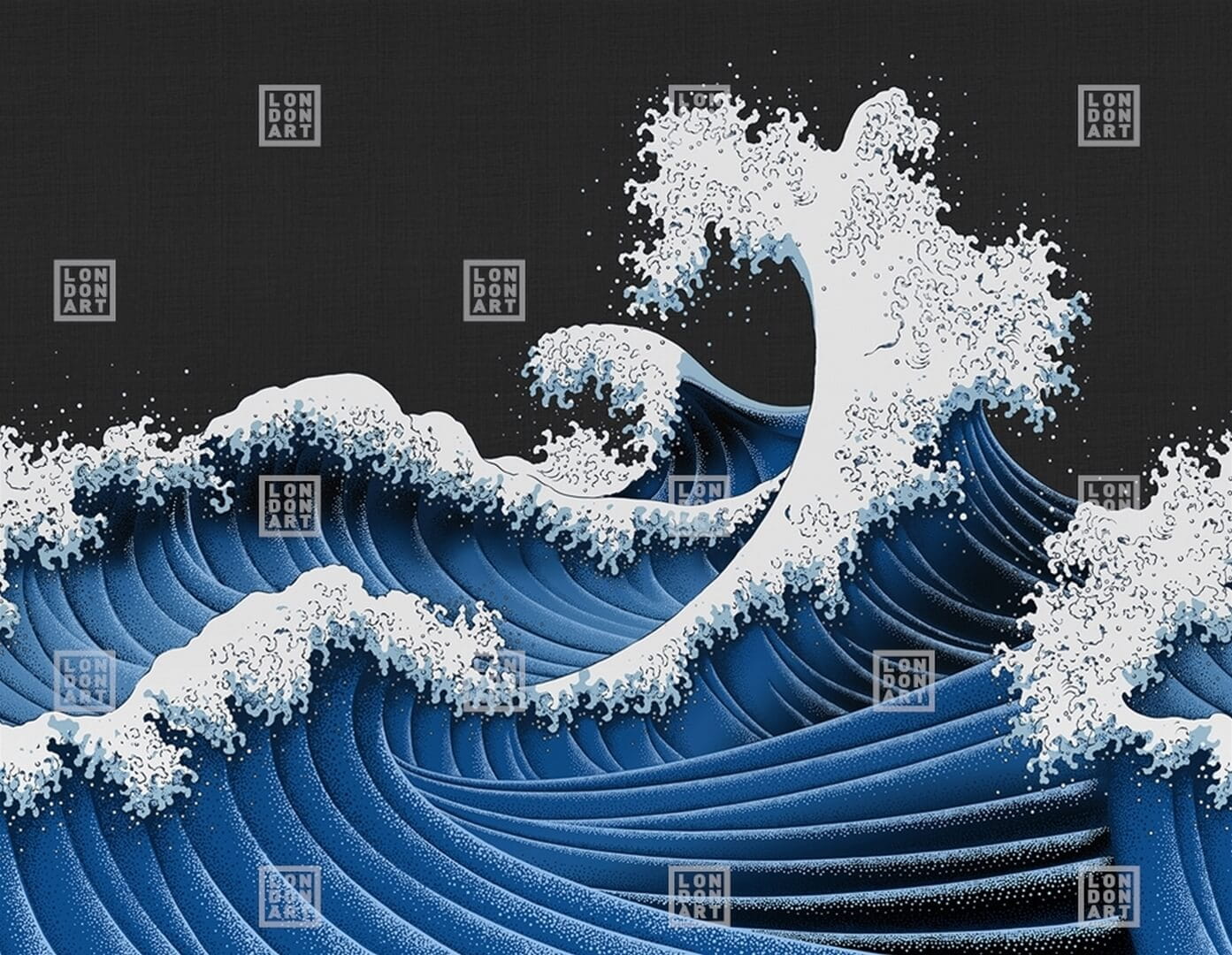 Fototapeta wzburzone fale London Art Furi KMN14 C Tale Books: Kimono