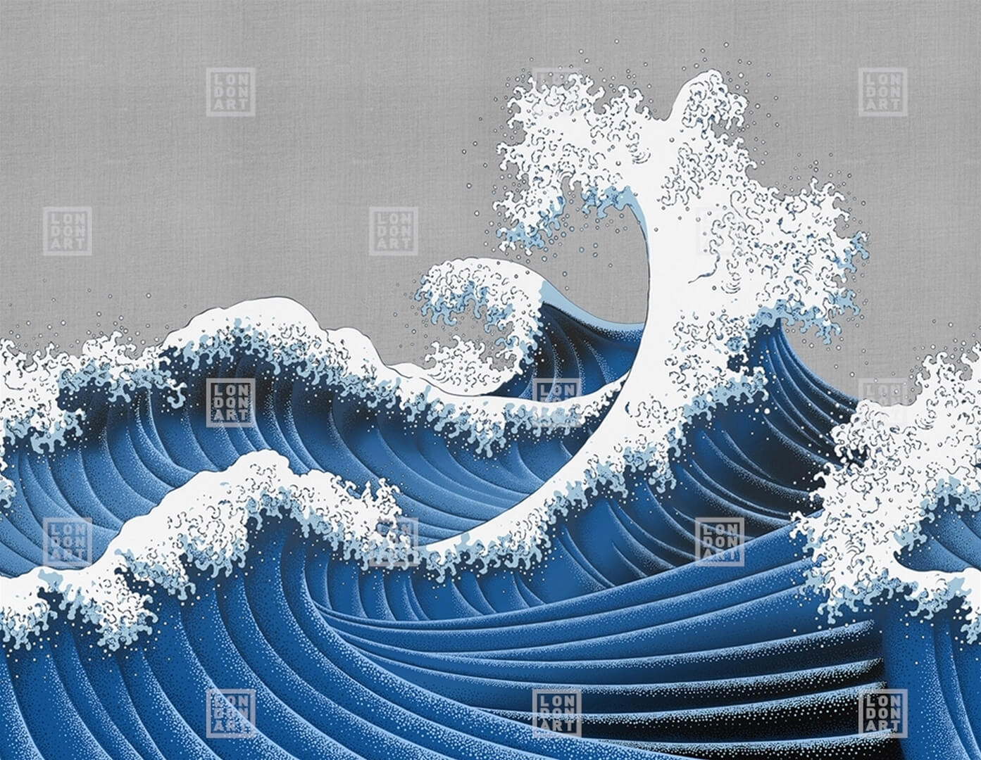 Fototapeta wzburzone fale London Art Furi KMN14 D Tale Books: Kimono