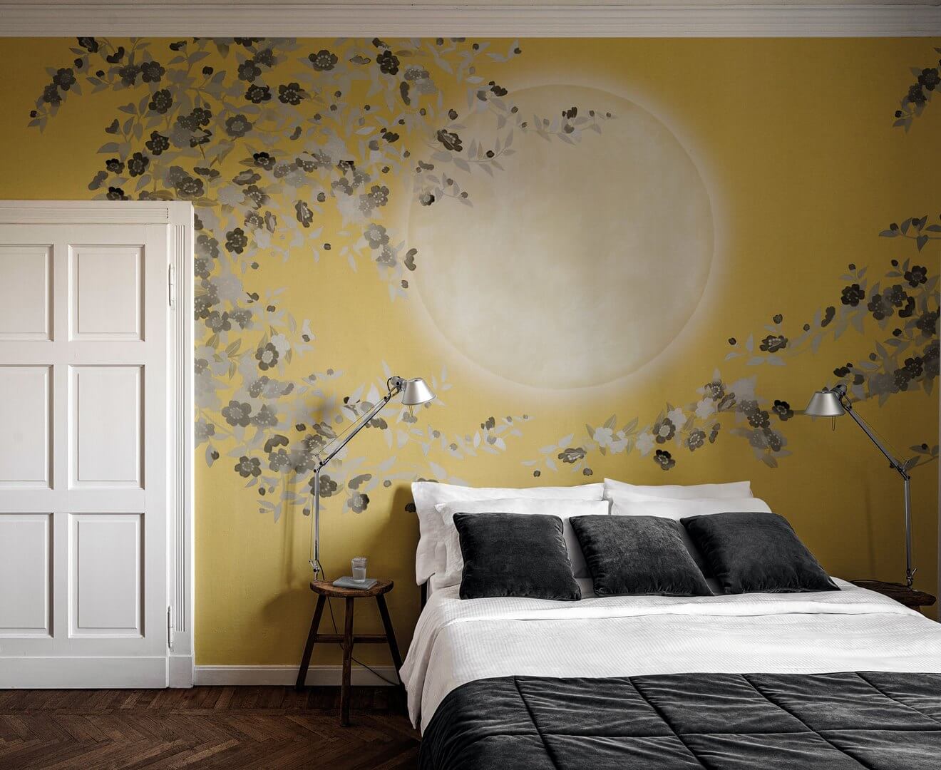 Fototapeta księżyc i kwiaty London Art Geta KMN15 A Tale Books: Kimono