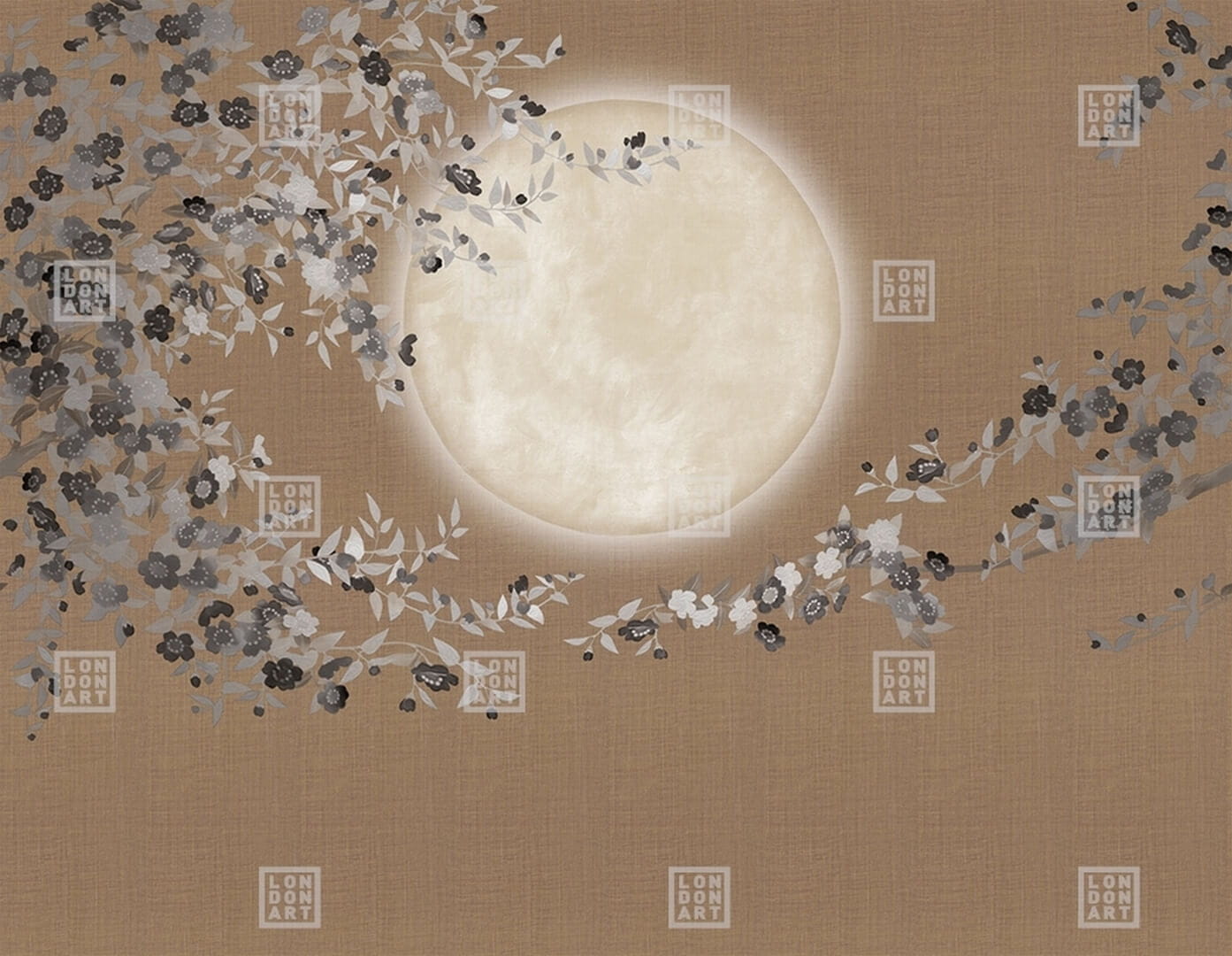 Fototapeta księżyc i kwiaty London Art Geta KMN15 B Tale Books: Kimono