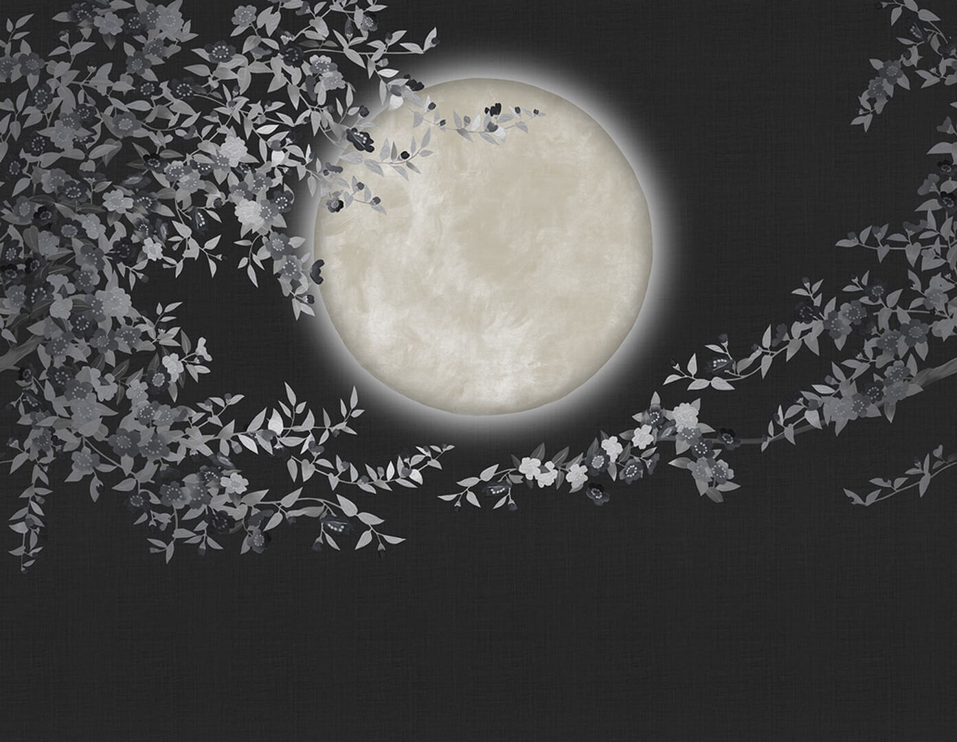 Fototapeta księżyc i kwiaty London Art Geta KMN15 C Tale Books: Kimono
